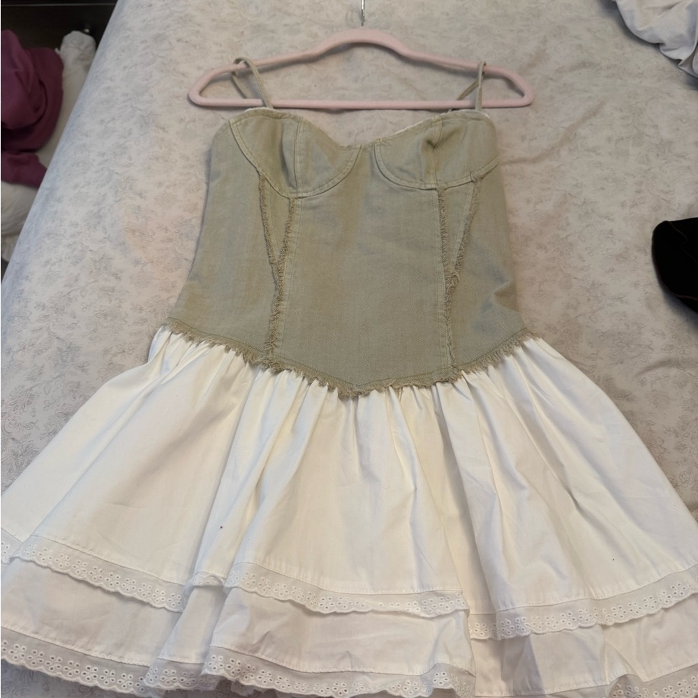 Stylish Kids Dress in Gray and White